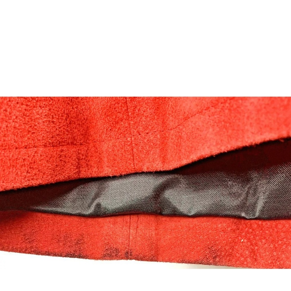 DC Collection Medium Suede Red Button Down Jacket - Picture 10 of 12